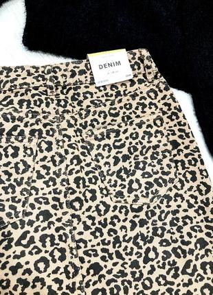 Новая джинсовая леопардовая мини юбка denim new look7 фото