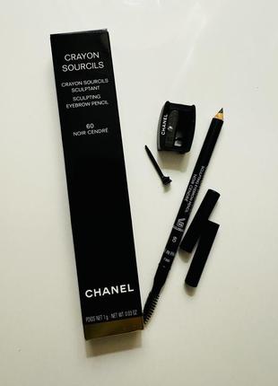 Карандаш для бровей chanel crayon sourcils 60 noir cendre, 1 г