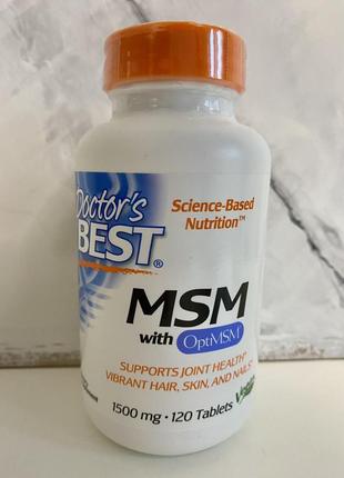 Doctor's best, мсм з optimsm, 1500 мг, 120 таблеток