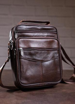 Кожаная сумка на одно отделение
