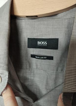 Мужская оригинальная рубашка в клетку hugo boss5 фото