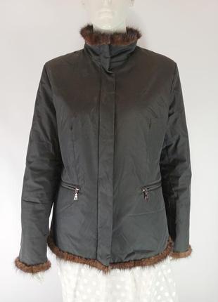 Куртка демисезонная размер s-m ветровка с мехом норки1 фото
