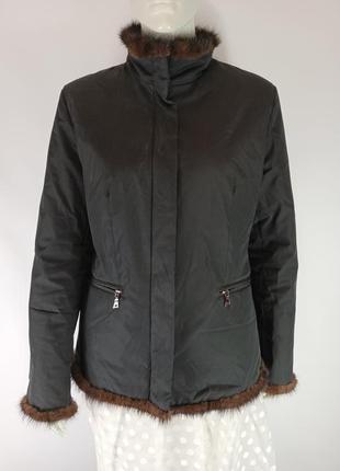 Куртка демисезонная размер s-m ветровка с мехом норки2 фото