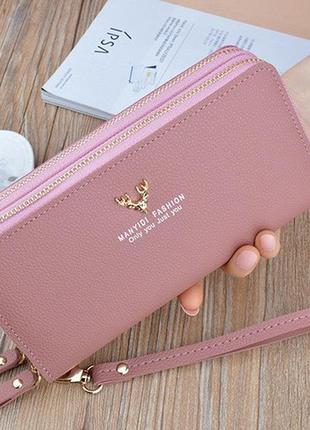 Жіночий гаманець клатч на 2 відділи з ручкою модний та місткий