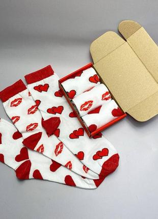 Подарунковий бокс жіночих шкарпеток на 3 пари в асортименті ❤️2 фото