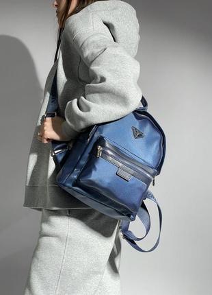 Рюкзак prada re-nylon small backpack blue3 фото