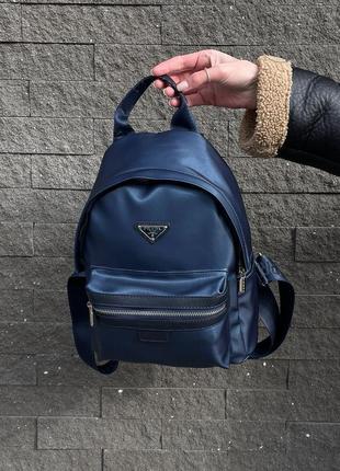 Рюкзак prada re-nylon small backpack blue5 фото