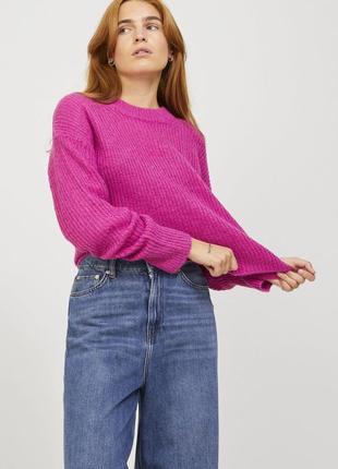 Ярко розовый шерстяной свитер фуксия2 фото