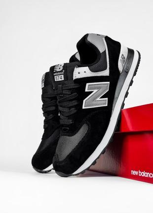 Мужские рефлективные кроссовки new balance 574. black