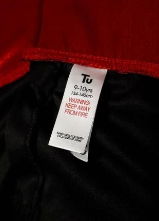Костюм ведьмы колдуньи нова червона довга ошатна сукня з обручем відьми 9-10 років5 фото