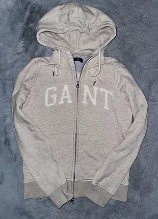 Кофта зип худи с капюшоном на змейке пудровая нюд