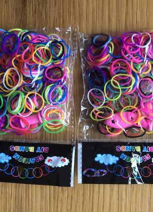 Набор резинок для плетения браслетов с разноцветными резинкам  для детского творчества. новые.10 фото