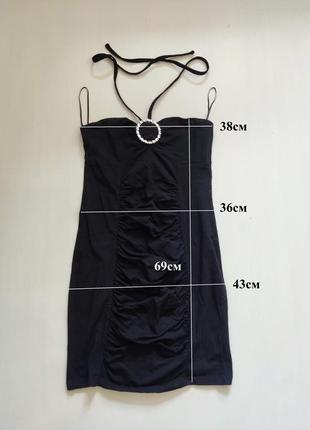 Черное короткое платье трикотажное хлопковое стрейчевое мини4 фото