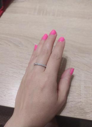 ❤️ трендовое колечко с камушками камешков кольцо кольцо серебро серебряное женское4 фото