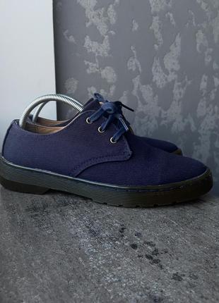 Стильные туфли оксфорды dr. martens delray оригинал тёмно синие на низком ходу