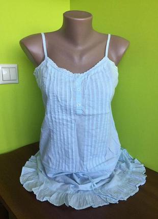 Блуза подовжена next/ туніка на бретелях/ бавовна/ нюанси‼️