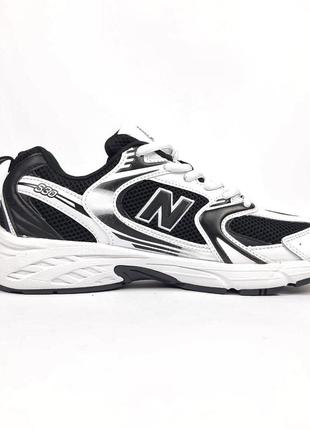 Демисезон унисекс new balance 530 low бело-черные все размеры!