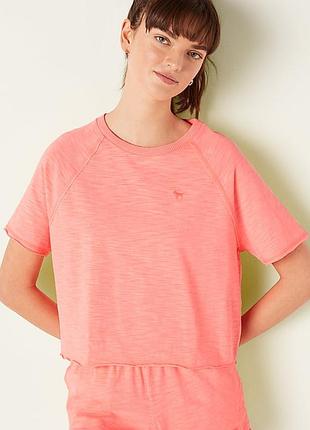 Хлопковая футболка summer lounge. pink. victoria’s secret. оригинал 🇺🇸