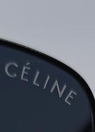 Очки в стиле celine женские солнцезащитные овальные черные в черном металле9 фото