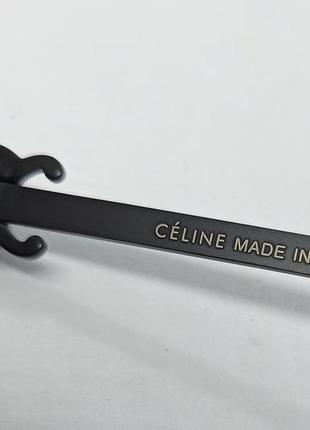 Очки в стиле celine женские солнцезащитные овальные черные в черном металле6 фото