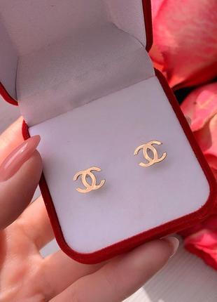 Срібні сережки шанель