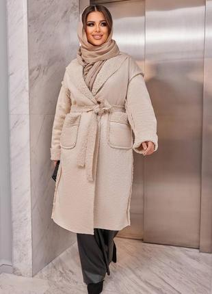 Стильна замшева двохстороння дублянка