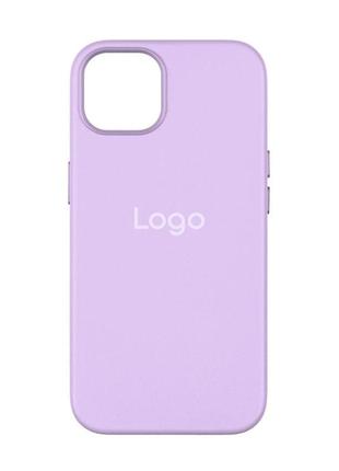 Чехол leather case with magsafe для iphone 14 цвет elegant purple