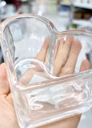 Склянка у формі серця з скляною трубочкою в наборі