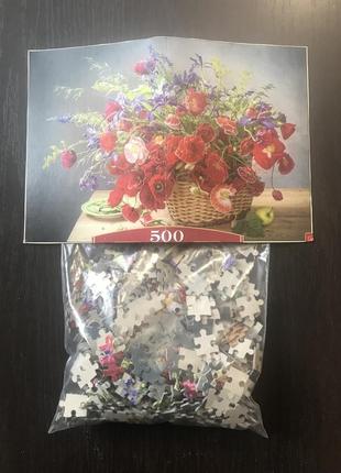 Пазлы на 500 элементов корзина с цветами