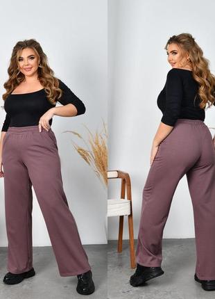 Спортивные трикотажные штаны трикотаж-рубчик с начёсом размеры: 48-50, 52-54, 56-58, 60-62, 64-66 (3688)