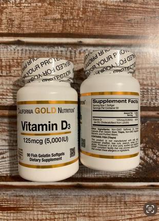 California gold nutrition , витамин d3, 125 мкг (5000 ме), (2000 me)