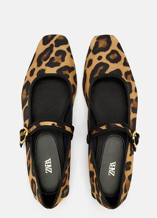 Леопардовые балетки мэри джейн zara
