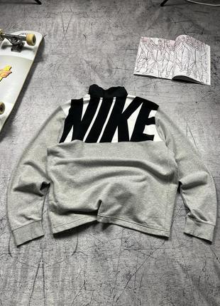 Кофта світшот худі з зіпом найк з великим логотипом nike 1/3 zip sweatshirt nylon pocket7 фото