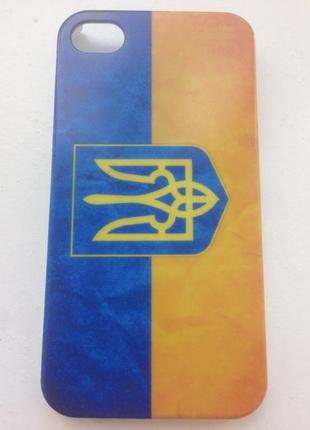 Пластиковый чехол c флагом и гербом украины1 фото