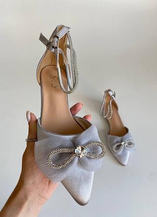 Балетки стильные атласные балетки балетки с бантиком из страз трендовые летние балетки праздничные балетки
