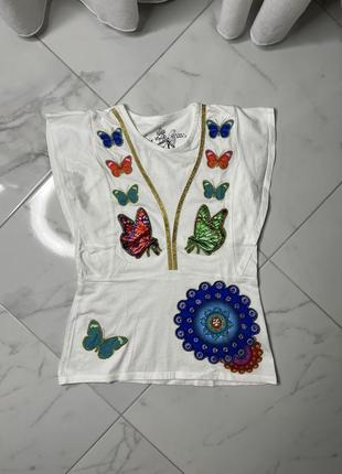 Desigual t-shirt with butterfly sleeves1 фото