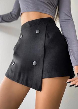 Короткие кашемир кашемировые шорты юбка на запах мини короткая облегающая высокая юбка под пояс из широкие классические прямые8 фото