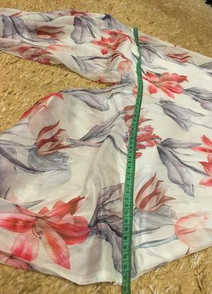 Летние шифоновые брюки палаццо пляжные цветочный принт5 фото