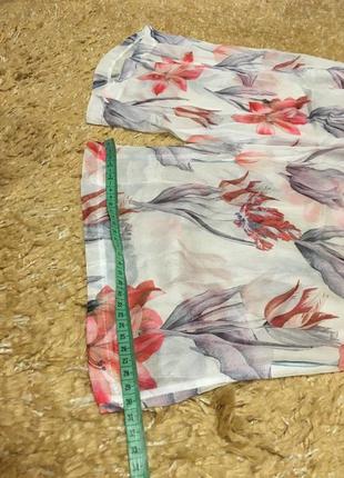 Летние шифоновые брюки палаццо пляжные цветочный принт6 фото