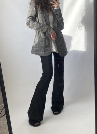 Жакет пиджак серый базовый прямого кроя оверсайз2 фото
