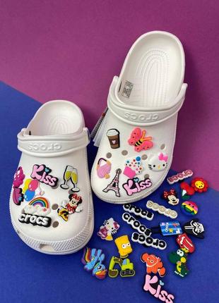crocs avis classic white белые женские кроксы сабо