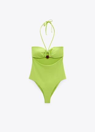 Купальник салатовый zara xs