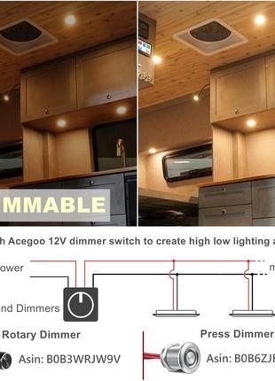 Acegoo 12v светодиодный потолочный светильник для встраиваемого монтажа, 2,5 вт, 6 шт., cri 932 фото