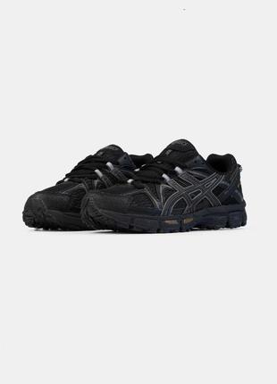 Кросівки жіночі / чоловічі чорні з шкіри asics gel-kahana 8 black gold pink