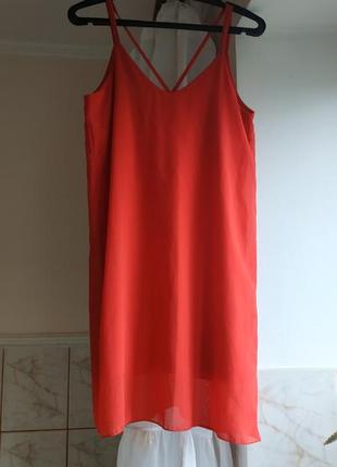 Сукня в білизняному стилі на бретелях червоне сліп ночнушка