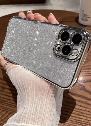 Подвійний чехол 2+1 срібний+прозорий силіконовий iphone 14pro2 фото