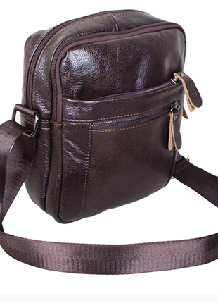 Удобная мужская сумка коричневая на все случаи (хорошая цена)