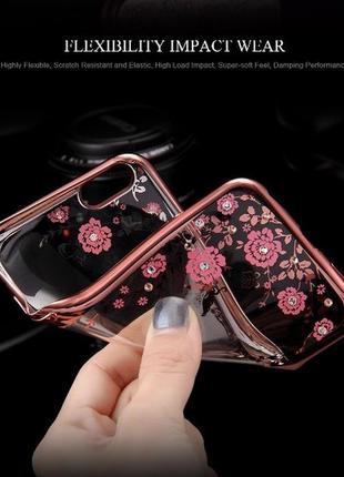 Рожевий силіконовий чохол-накладка з камінцями сваровскі для iphone 7 і iphone 8 (4.7")10 фото