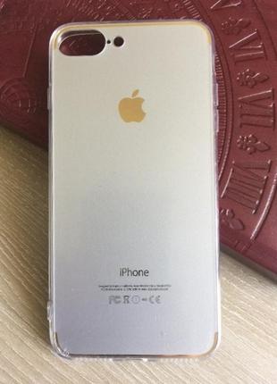 Серебристый tpu чехол для apple iphone 7 plus