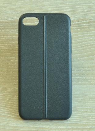 Cиликоновый чехол-накладка текстура кожаный шов для для iphone 6 plus (5.5")